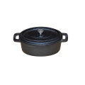 LFGB approved cast iron mini cocotte, black mini pot